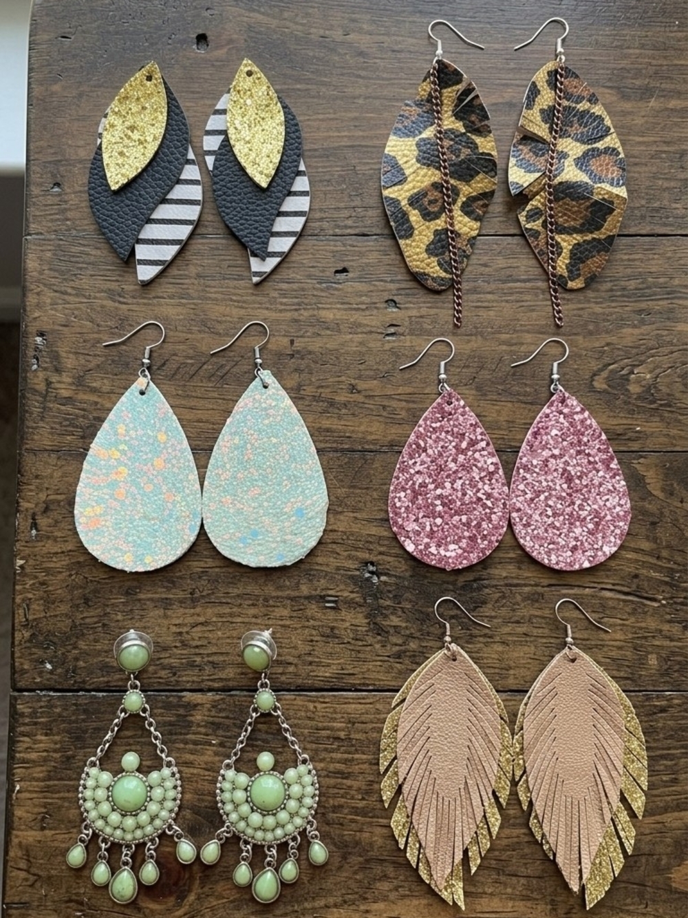 Glitter Teardrop Earrings in Pink - Women Jewelry